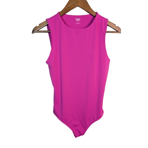 Express Tops - Express Pink Body Contour High Compression Spandex Blend Bodysuit
